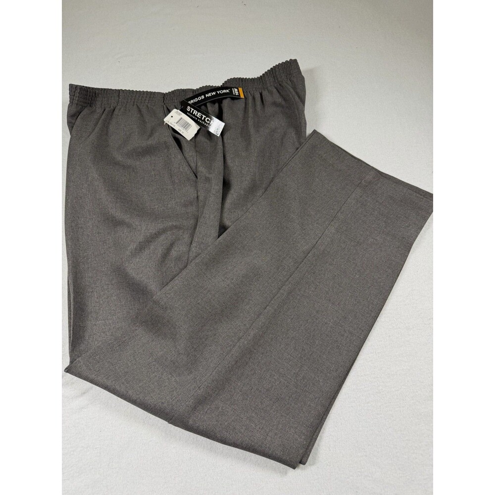 Briggs New York Womens Dress Pants Plus Size 16W Gray Pull On Elastic Waist 417